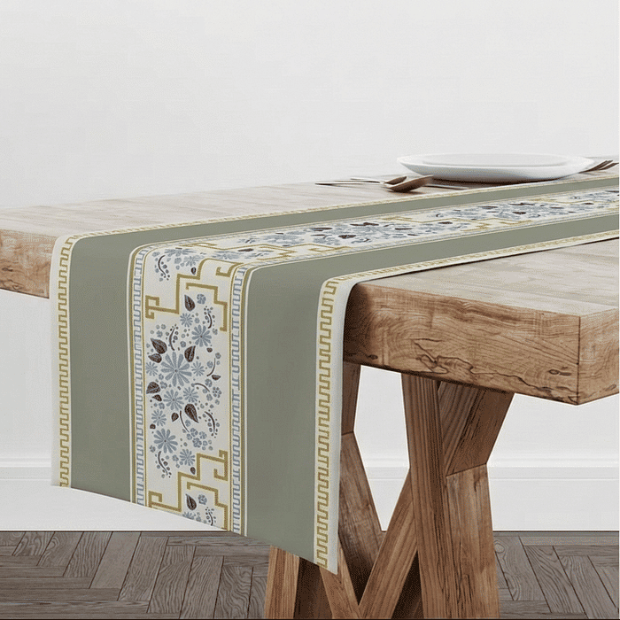 Trilho de Mesa Caminho de Mesa Iris Floral - 50x140cm -   