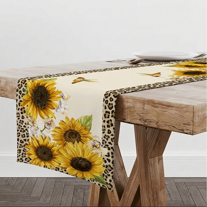 Trilho de Mesa Caminho de Mesa Sunflower Once - 50x140cm -   