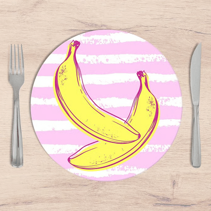 Kit: 4 Capas de SOUSPLAT Redondo Pink Banana - 35x35