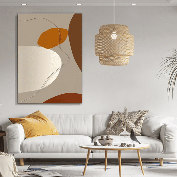 Tela Decorativa Grande Abstrato Tons Bege