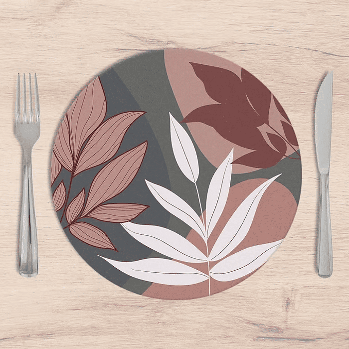 Kit: 4 Capas de Sousplat Redondo Rose Grey Island