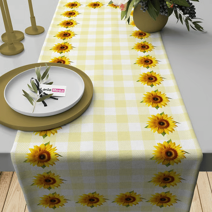 Trilho de Mesa Caminho de Mesa Girassol - 50x140cm -   