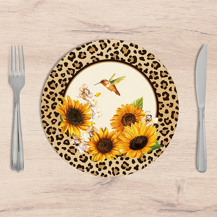 Kit: 4 Capas de SOUSPLAT Redondo Sunflower Once - 35x35 -   