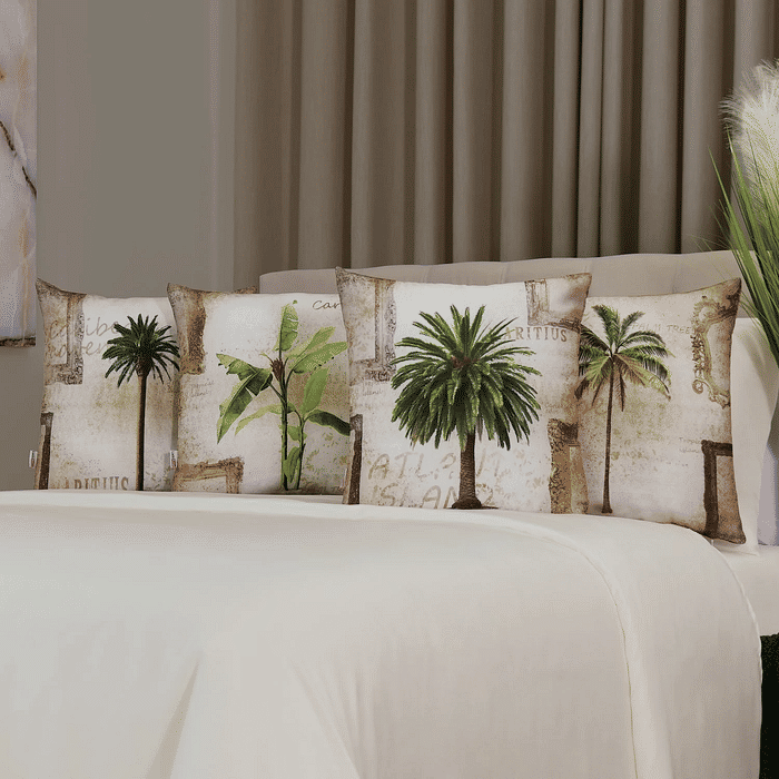 Kit: 4 Capas de Almofada Decorativas Tropical Sand