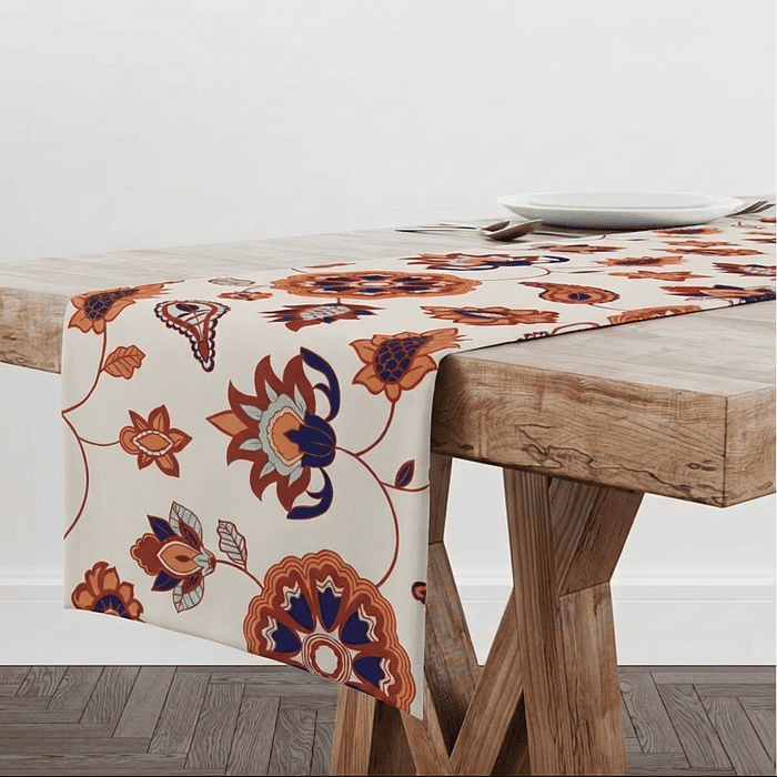 Trilho de Mesa Caminho de Mesa Dara Floral - 50x140cm -   