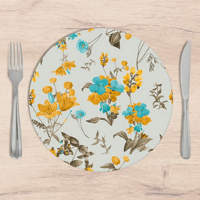 Kit: 4 Capas de SOUSPLAT Redondo Anita Amarelo - 35x35 -   