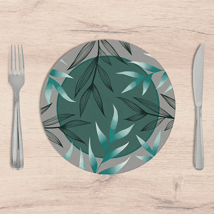 Kit: 4 Capas de SOUSPLAT Redondo Tulum Green - 35x35 -   