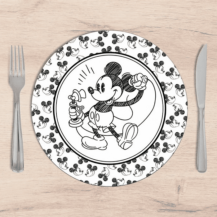 Kit: 4 Capas de SOUSPLAT Redondo Mickey no Telefone - 35x35 -   