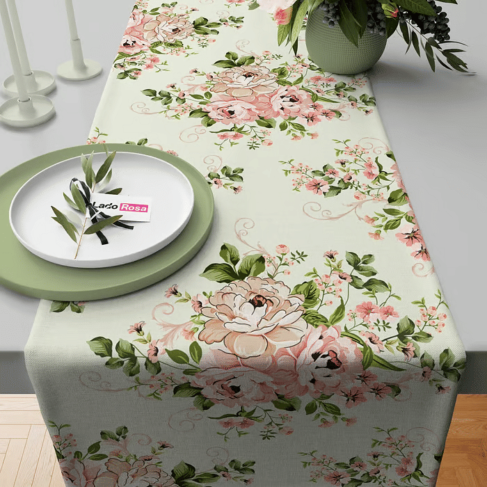 Trilho de Mesa Caminho de Mesa Isa Verde - 50x140cm -   