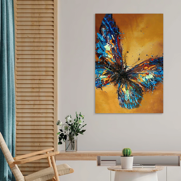 Tela Decorativa Grande Watercolor Butterfly