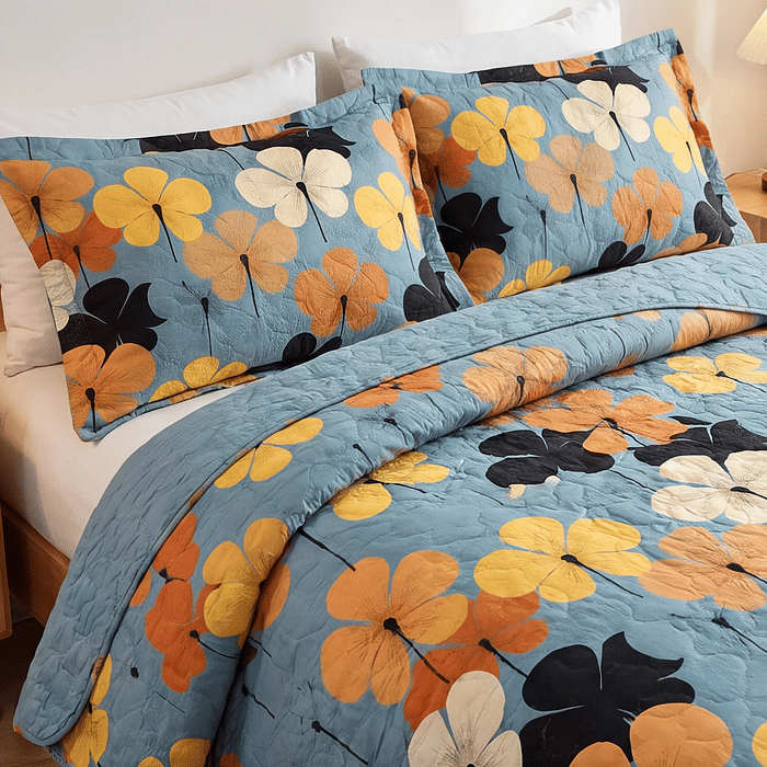 Kit: 1 Cobre-leito Bouti de Microfibra Ultrassonic Estampa + 2 Porta-Travesseiros - Lea