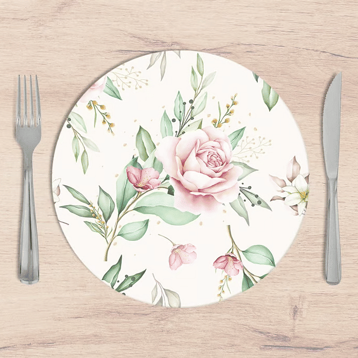 Kit: 4 Capas de SOUSPLAT Redondo Marie Rosa - 35x35 -   