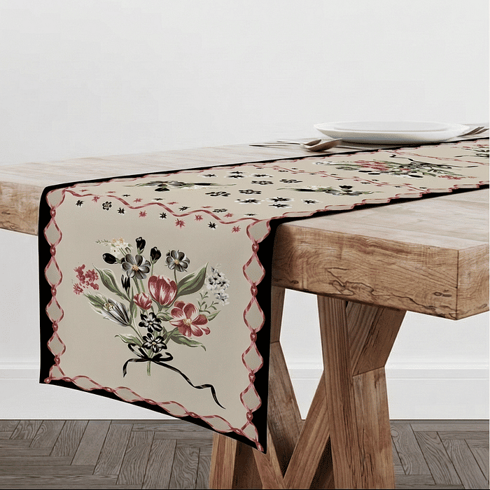 Trilho de Mesa Caminho de Mesa Hannah - 50x140cm -   