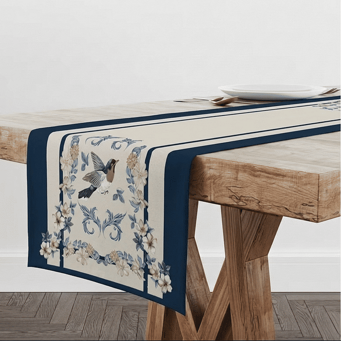 Trilho de Mesa Caminho de Mesa Mensageiro Floral - 50x140cm -   