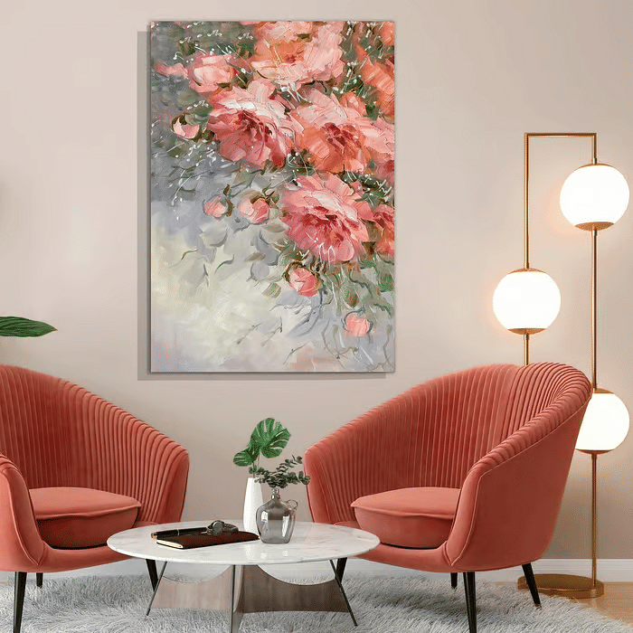 Tela Decorativa Grande Romantic Red Rose