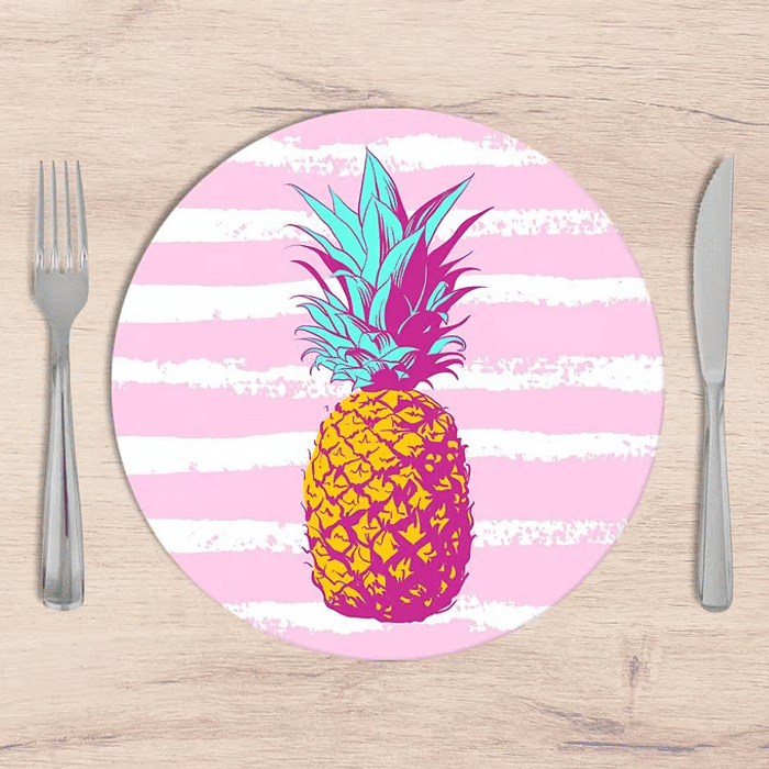Kit: 4 Capas de SOUSPLAT Redondo Tropical Pineapple - 35x35 