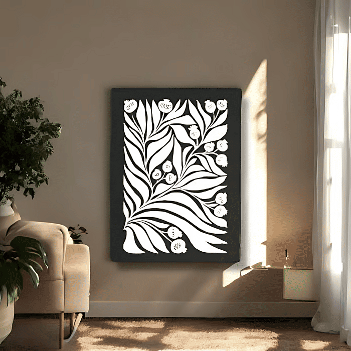 Tela Decorativa Grande Serena Preto