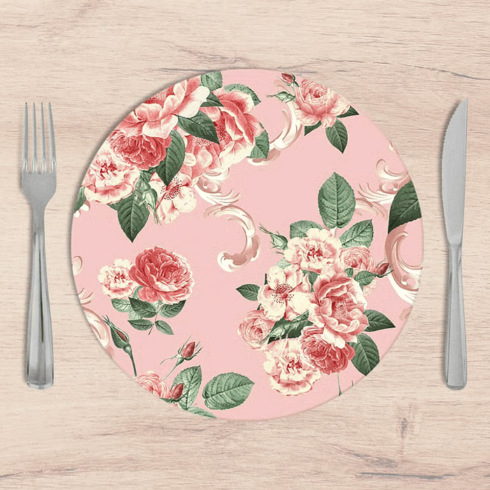 Kit: 4 Capas de SOUSPLAT Redondo Amparo Rosa - 35x35 -