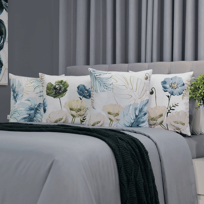 Kit: 4 Capas de Almofada Decorativas Cassandra Floral 