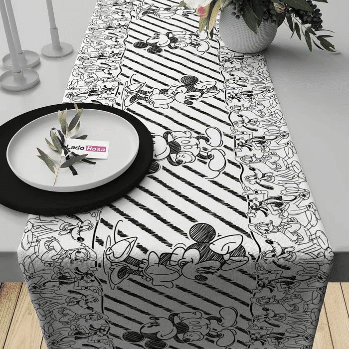 Trilho de Mesa Caminho de Mesa Mickey Amigos - 50x140cm -   