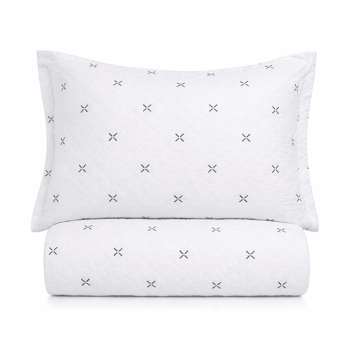 Kit: 1 Cobre-leito Bouti de Microfibra Ultrasonic Estampada + Porta-Travesseiros - Max