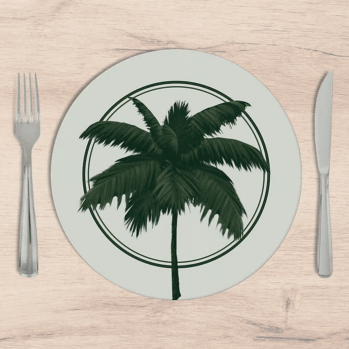 Kit: 4 Capas de SOUSPLAT Redondo Elon Verde - 35x35 