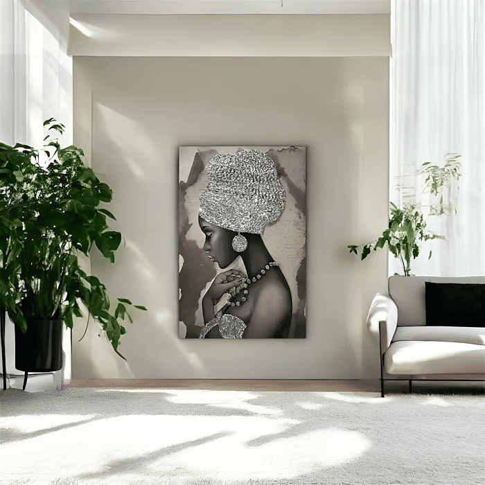 Tela Decorativa Grande Valentina Cinza