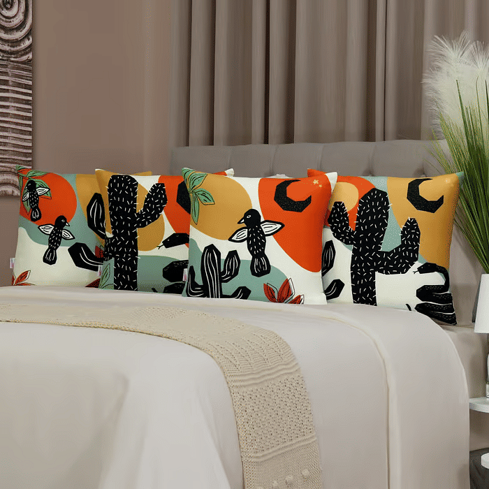 Kit: 4 Capas de Almofada Decorativas Sertao
