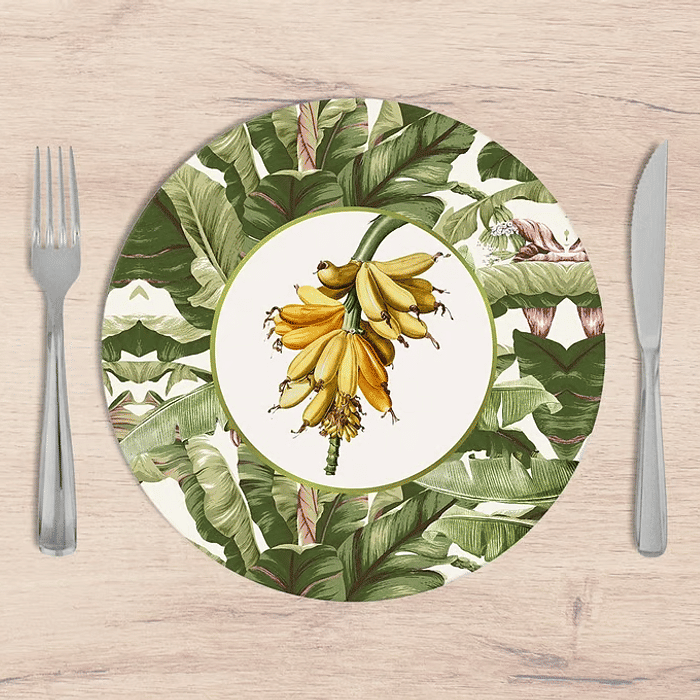 Kit: 4 Capas de SOUSPLAT Redondo Banana da Terra - 35x35 