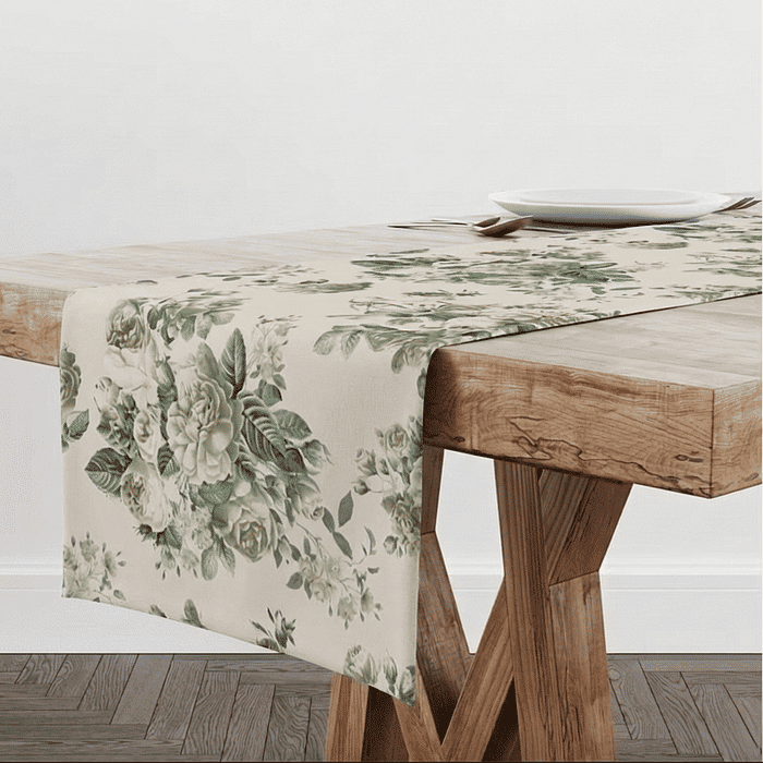 Trilho de Mesa Caminho de Mesa Oxana Verde - 50x140cm -   