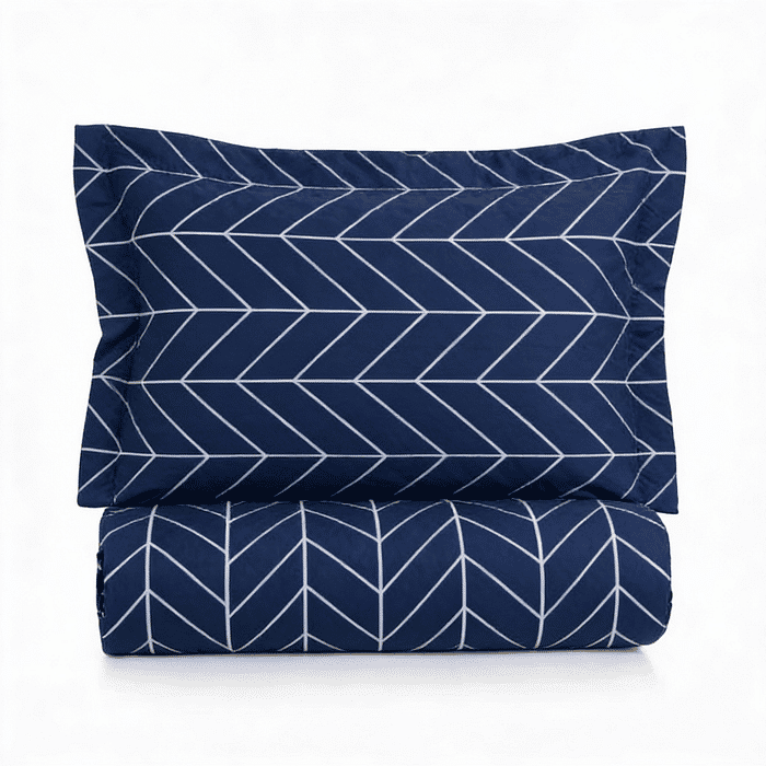 Kit: 1 Cobre-leito Bouti de Microfibra Ultrassonic Estampada + Porta-Travesseiros - Theo Marinho