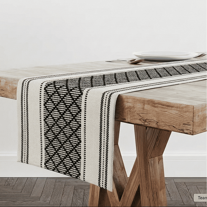 Trilho de Mesa Caminho de Mesa Dante Geometrico - 50x140cm -   