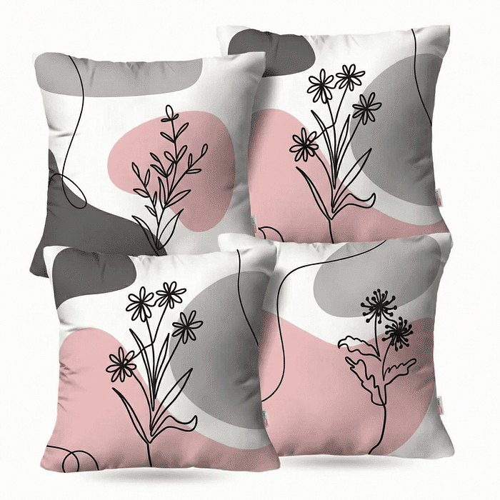 Kit: 4 Capas de Almofada Decorativas Diana Floral