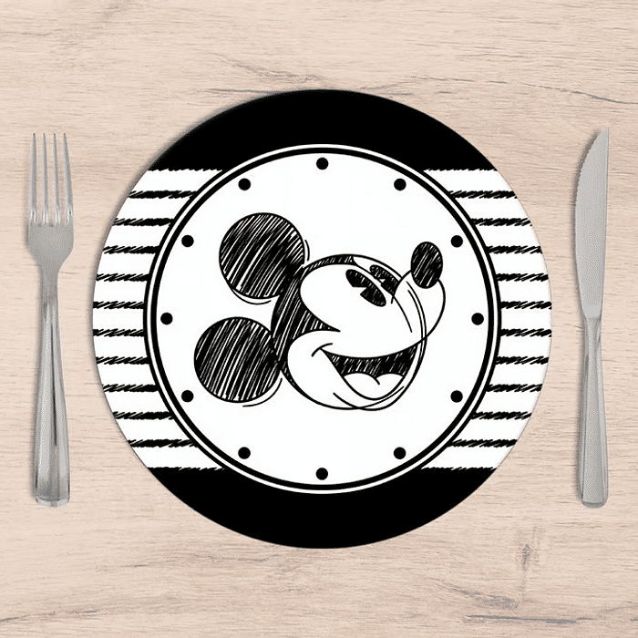 Kit: 4 Capas de SOUSPLAT Redondo Mickey Feliz - 35x35 -