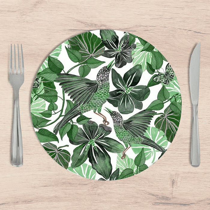 Kit: 4 Capas de SOUSPLAT Redondo Calum Verde - 35x35 