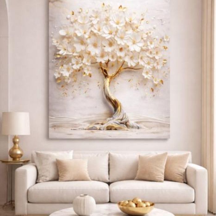 Tela Decorativas Grande Arvore Gold