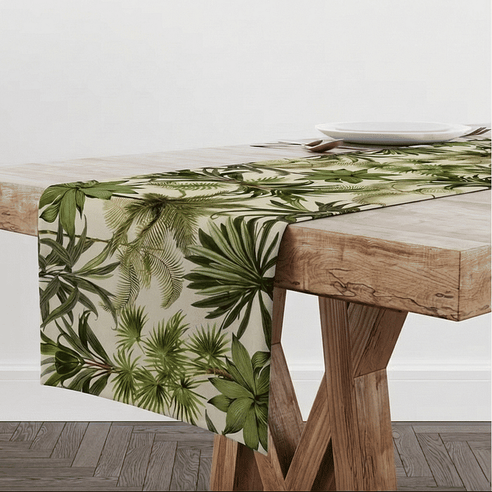 Trilho de Mesa Caminho de Mesa Folhas Tropicais - 50x140cm -