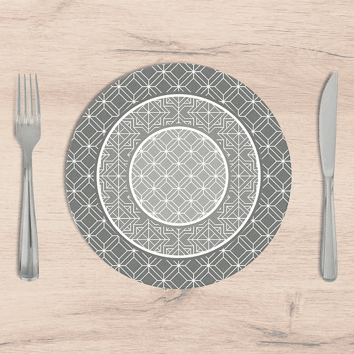 Kit: 4 Capas de SOUSPLAT Redondo Classic Gray - 35x35 -   