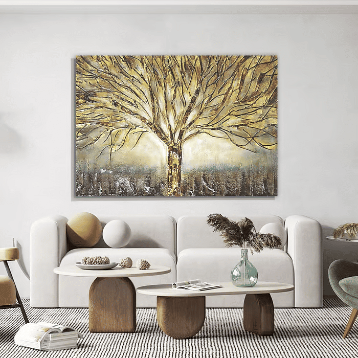 Tela Decorativa Grande Golden Tree