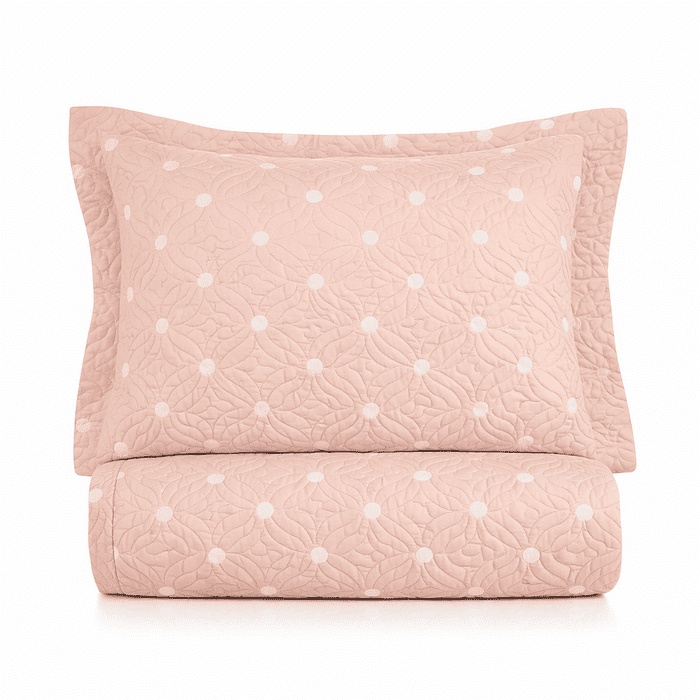 Kit: 1 Cobre-leito Bouti de Microfibra Ultrassonic + Porta-Travesseiros - Marcia Bege