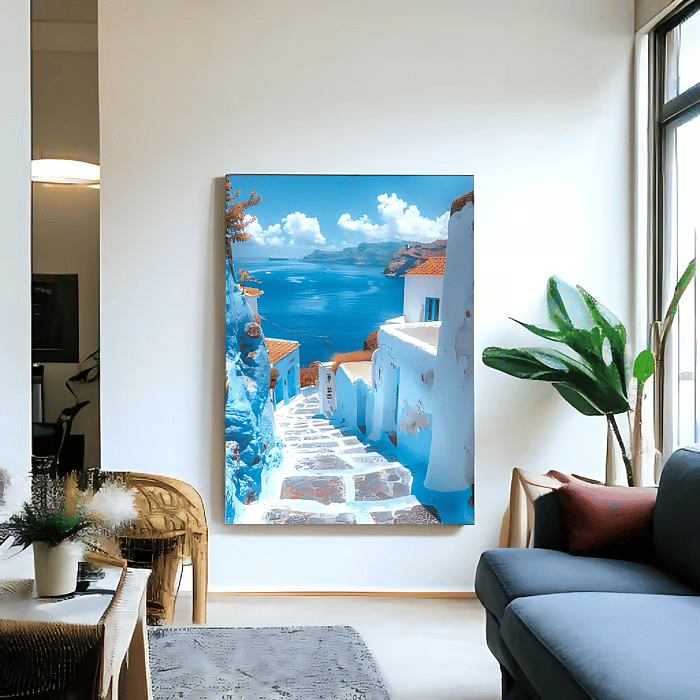 Tela Decorativa Grande Jade Azul