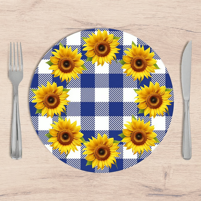 Kit: 4Capas de SOUSPLAT Redondo Junina Azul - 35x35