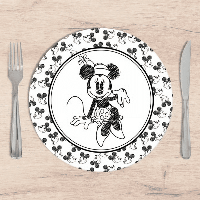 Kit:4 Capas de SOUSPLAT Redondo Minnie - 35x35 -   