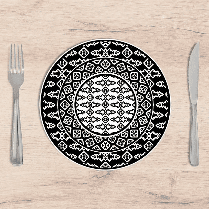 KIt: 4 Capas de SOUSPLAT Redondo Black Shapes - 35x35 -   