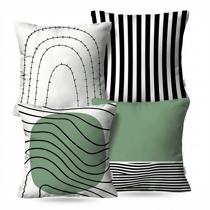 Kit: 4 Capas de Almofada Decorativas Oulu Verde