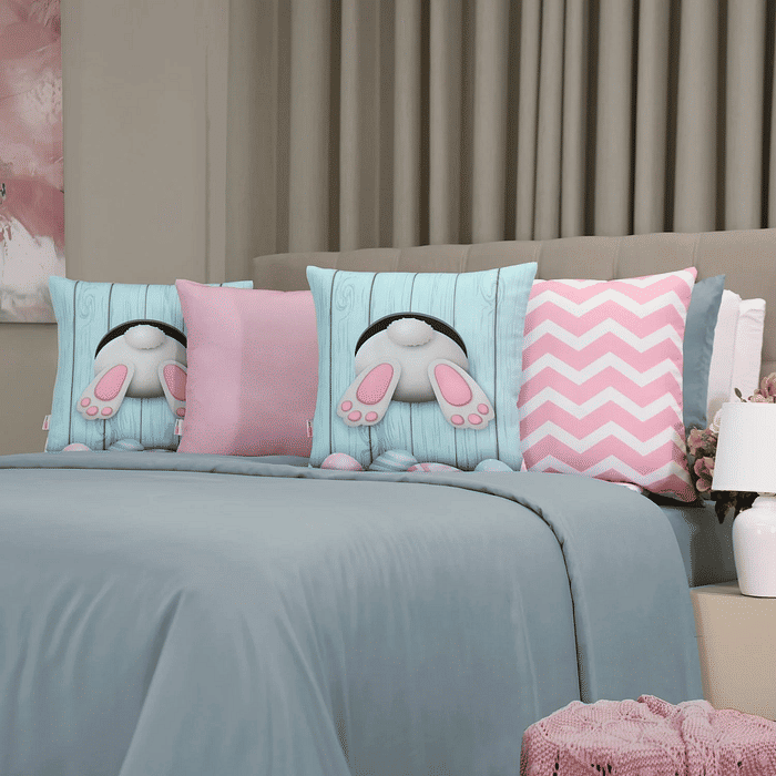 Kit: 4 Capas de Almofada Decorativas Pascoa Pasqua