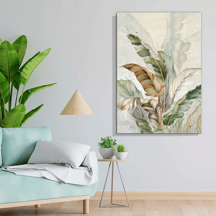 Tela Decorativa Grande Tropical Leaves