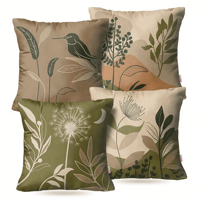 Kit: 4 Capas de Almofadas Decorativas Birdies