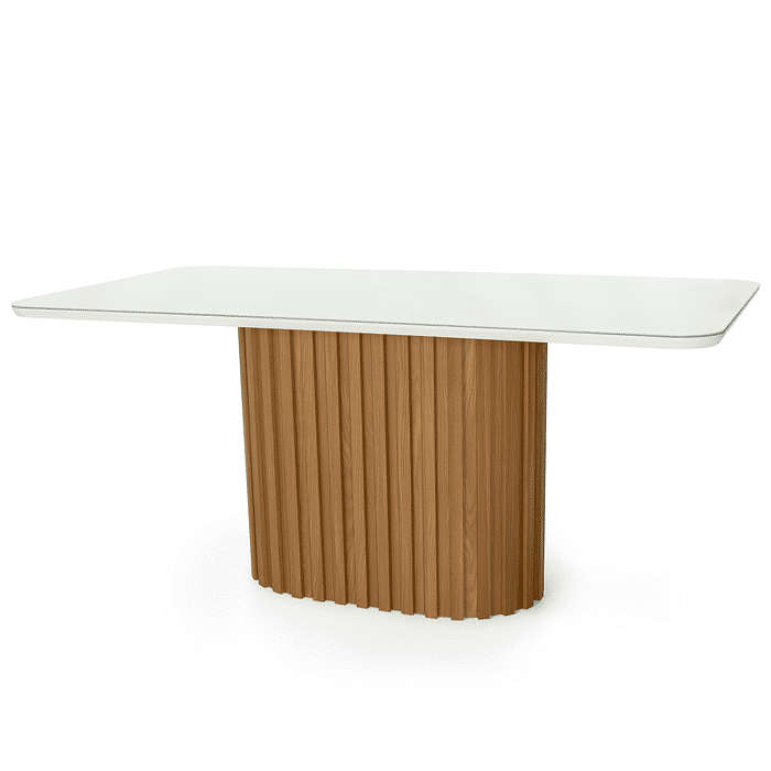 Mesa de Jantar Retangular Harmonia 180x90cm com Vidro Frontal