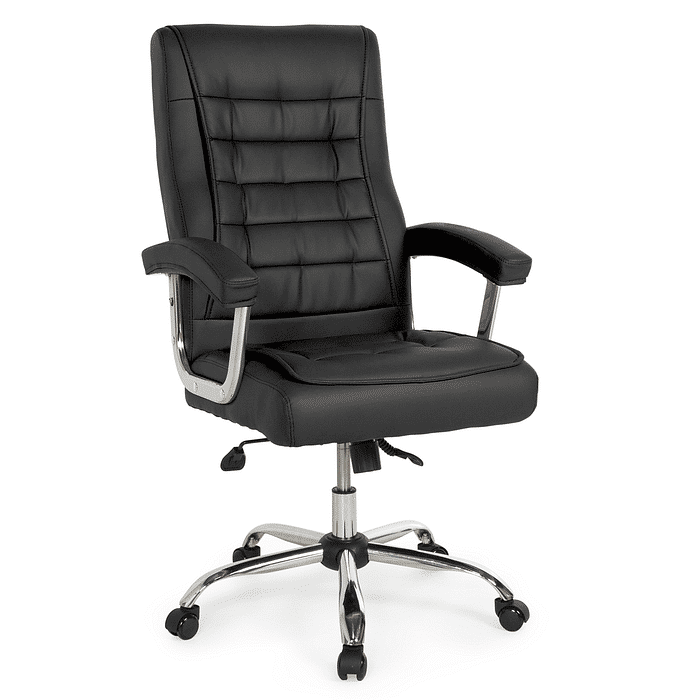 Cadeira Presidente Giratória Elite com Molas Ensacadas e Estrutura Reforçada Conforto Premium Preta Frontal